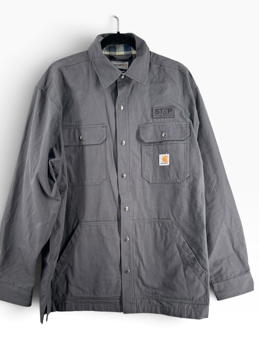 Carhartt Men's Rugged Flex Canvas Fleece-Lined Jacket work coat chore sz lg